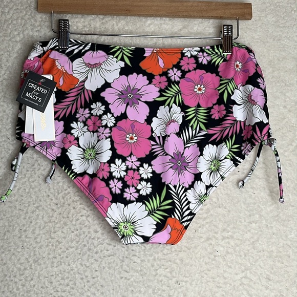 NWT SALT + COVE Womens Bikini Pink & Black Floral Swim Bottoms Extra Large XL - Picture 4 of 5